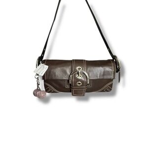 Y2k Coach Soho Small Flap Leather Shoulder Bag Chocolate Brown NWT 2005